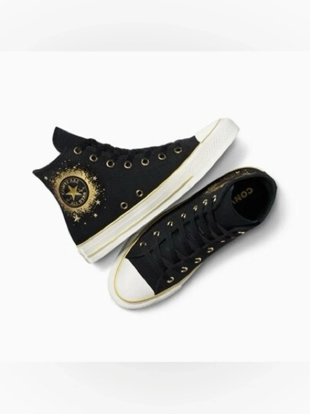 Converse Chuck Taylor All Star Gold Metallic CTAS High Top Sneakers, Size 5, New